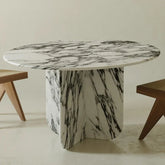 Luxury Dining Table Set Customized Dining Room Stone Furniture Arabescato White Marble Fiore Dining Table